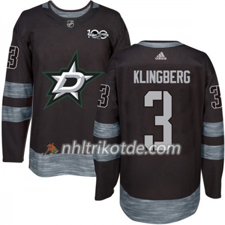 Dallas Stars Trikot John Klingberg 3 1917-2017 100th Anniversary Adidas Schwarz Authentic - Herren
